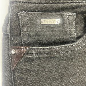 PREOWNED BLUBERRY DENIM Boack Stretchy Pull-on Straight-leg Jeans **dorado1118**